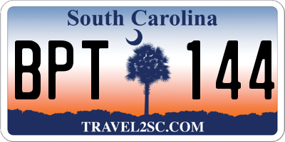 SC license plate BPT144