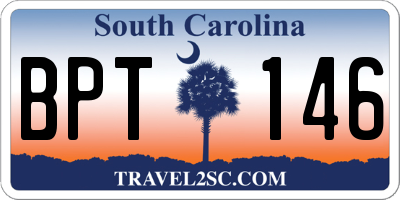 SC license plate BPT146