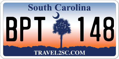 SC license plate BPT148