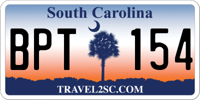 SC license plate BPT154