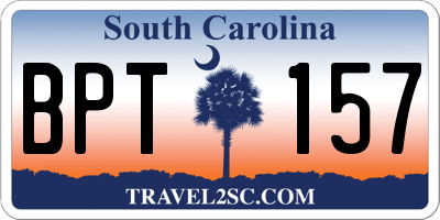 SC license plate BPT157