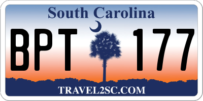 SC license plate BPT177