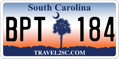 SC license plate BPT184