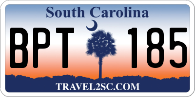 SC license plate BPT185