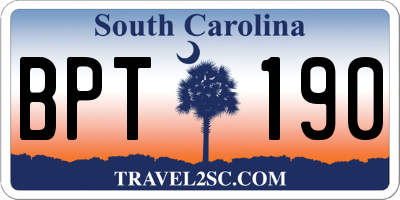 SC license plate BPT190