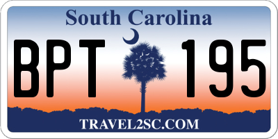SC license plate BPT195