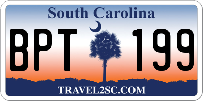 SC license plate BPT199