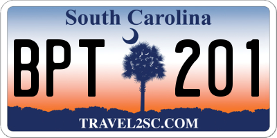 SC license plate BPT201