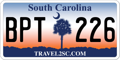 SC license plate BPT226