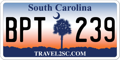 SC license plate BPT239