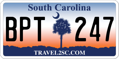 SC license plate BPT247
