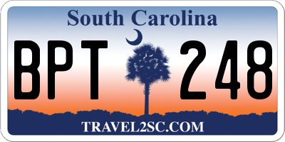 SC license plate BPT248