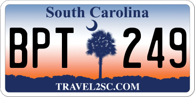 SC license plate BPT249