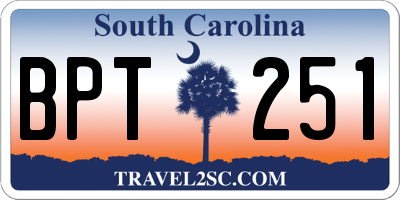 SC license plate BPT251