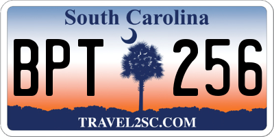 SC license plate BPT256