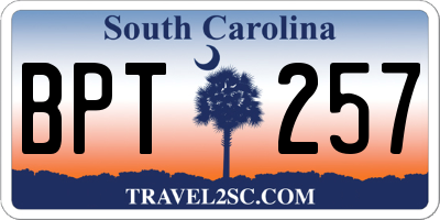 SC license plate BPT257