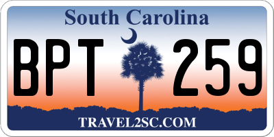 SC license plate BPT259