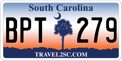 SC license plate BPT279