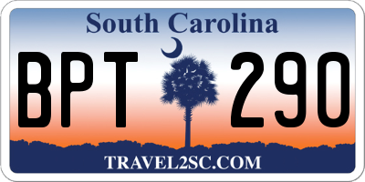 SC license plate BPT290