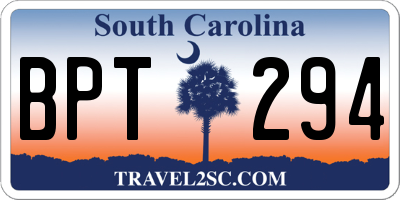 SC license plate BPT294