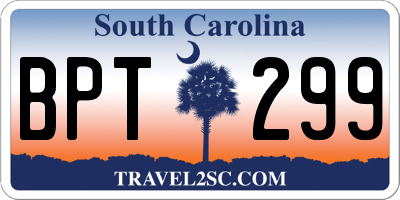 SC license plate BPT299