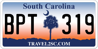 SC license plate BPT319