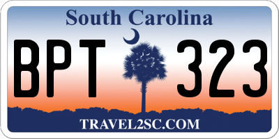 SC license plate BPT323