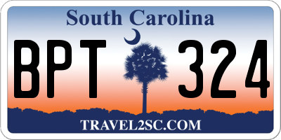 SC license plate BPT324