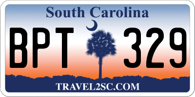 SC license plate BPT329