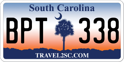 SC license plate BPT338