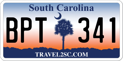 SC license plate BPT341
