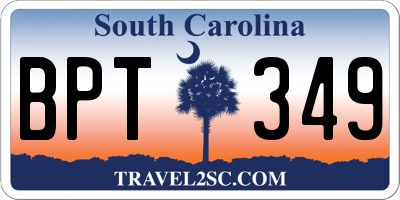 SC license plate BPT349