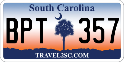 SC license plate BPT357