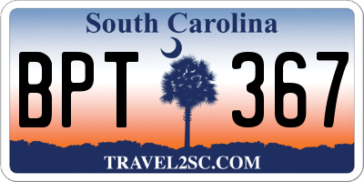 SC license plate BPT367