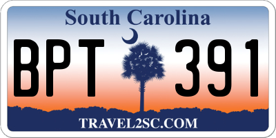 SC license plate BPT391