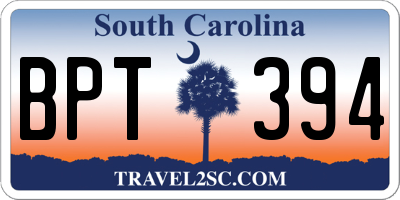 SC license plate BPT394