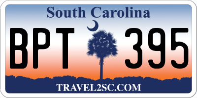 SC license plate BPT395