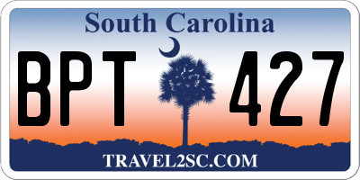 SC license plate BPT427
