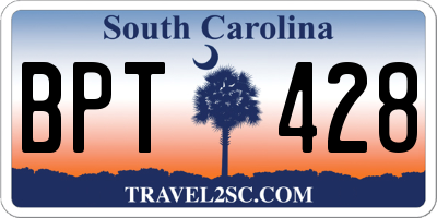 SC license plate BPT428
