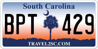 SC license plate BPT429