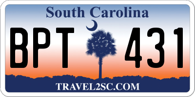 SC license plate BPT431