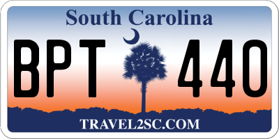SC license plate BPT440