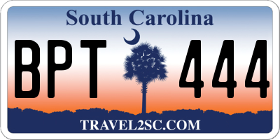 SC license plate BPT444