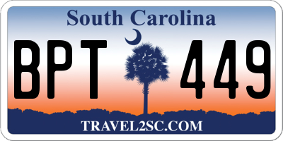SC license plate BPT449