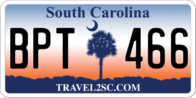 SC license plate BPT466