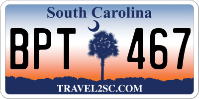 SC license plate BPT467