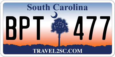 SC license plate BPT477