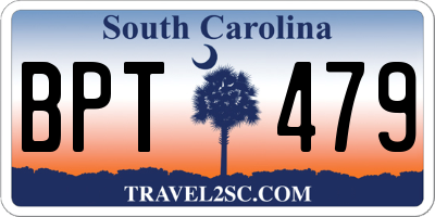 SC license plate BPT479