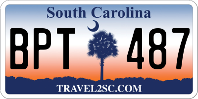 SC license plate BPT487