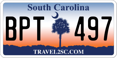 SC license plate BPT497